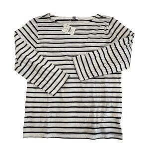 NWT J. Crew three-quarter sleeve striped cotton shirt size XS nautical beachy